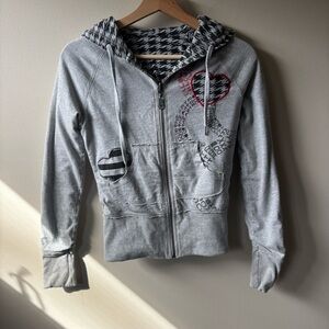 Roxy Y2K Grunge Zip Up Hoodie